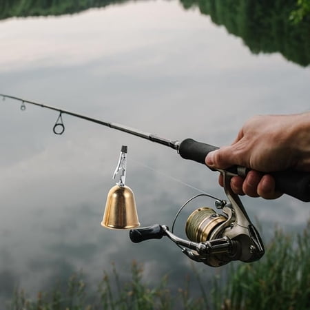Large Sea Fishing Iron-Copper Plated Alarm Bell Bite Line Clip Fishing Bell Loud Fish Bite Alert Bell Durable Fishing Rod Alarm Compact Easy-Carry Angling Bite Detector
