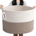 thumbnail image 1 of Cesta de almacenamiento de ropa tejida con cuerda HZFTJOY de 65 L, 1 of 8