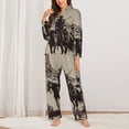 thumbnail image 2 of Lsque Western Desert Cowboy Pattern Long Sleeve Pajama Set for Women - Soft 2-Piece Sleepwear and Loungewear Set with Pockets, Comfy Nightwear-Medium, 2 of 7