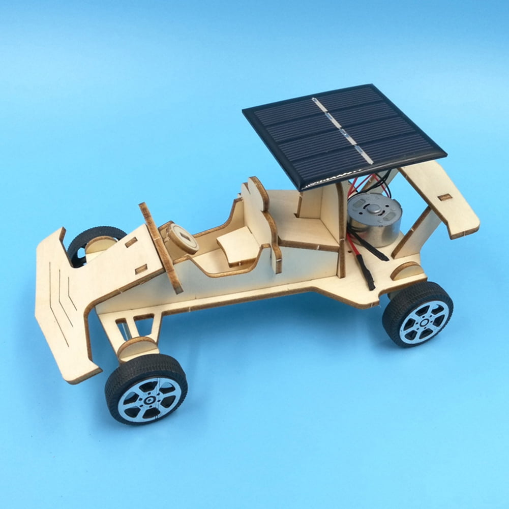 Blue Panzisun DIY Assemble Toy Solar Car Set Science Educational Experiment Kit Training Hand-on Skills Creativity Stem for Kids Students Adults Teens