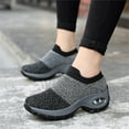 thumbnail image 4 of GHFKKB Women's Walking Shoes Sock Sneakers Slip On Air Cushion Easy Shoes Platform Loafers, 4 of 5