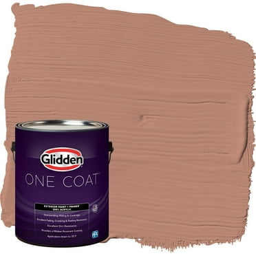 Glidden One Coat Exterior Paint and Primer, Big Cypress / Orange, Gallon, Flat