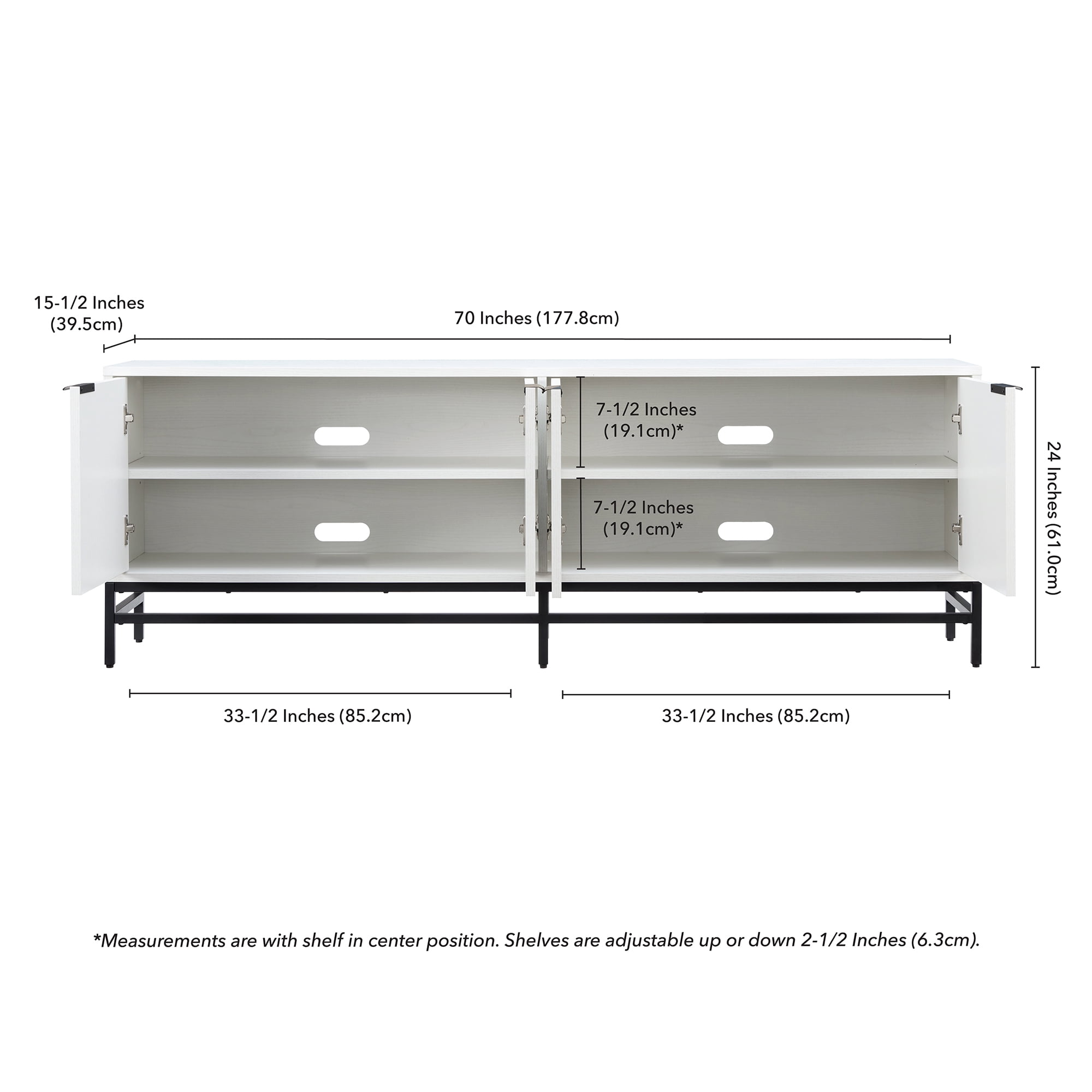 Evelyn&Zoe Campello Rectangular TV Stand for TV's up to 78", White