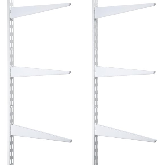 Colingmill 2 Pcs Twin Rail Upright Wall Shelving System 47.5 Inch with 6 Pcs Shelf Bracket 14.5 Inch Heavy Duty Adjustable Storag