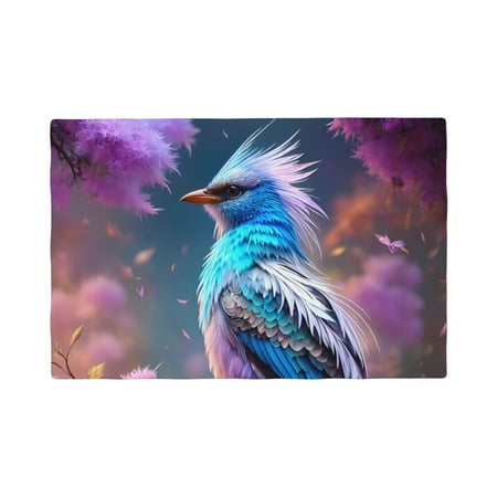 

Placemats Set of 4 Beautiful Pink Flower Blue Bird Place mats for Dining Table Indoor/Outdoor Cute Heat Resistant Washable Table Mats(18 x 12 )