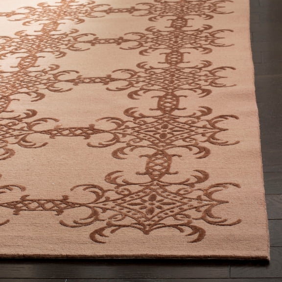 Martha Stewart Tracery Rose/ Wood Silk and Wool Rug (7' 9 x 9' 9)