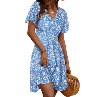 knee length dresses for ladies Women's Plus Size Linen Front Button Dress Brigit ❤ menique