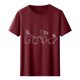 thumbnail image 5 of Tops de Cuello Alto para las Mujeres Amante Impreso Camiseta Cuello Redondo Manga Corta, Poliéster Spandex, 5 of 7