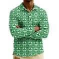 thumbnail image 4 of Men's St. Patrick's Day Shamrock Henley Long Sleeve Pullover Casual Top Shirt, 4 of 6
