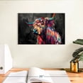 thumbnail image 3 of Elephant Stock Cow Abstract Wall Art - Horizontal Canvas Wall Art - Living Room Wall Decor - Animal Canvas - Black And Gray Decor - 12" x 8", 3 of 8
