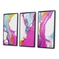 thumbnail image 3 of Designart "Illusions in Fluid II" Abstract Framed Wall Art Set Of 3 - Purple Abstract Frame Canvas Set For Living Room Decor, 3 of 7