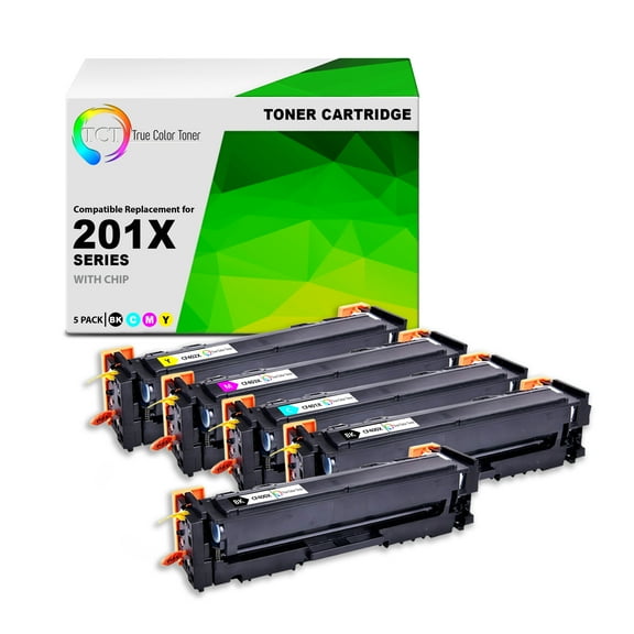 TCT 201X Toner Cartridge 5 Pack - Premium Compatible Replacement for 201X CF400X CF401X CF402X CF403X High Yield