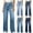 Light Blue, variant on Stretchy Jeans for Women Drawstring High Waist Denim Pants with Pockets Washed Straight Leg Jeans Pants