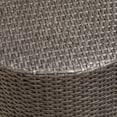 thumbnail image 3 of Outdoor Wicker Side Table With Barrel Design Powder-Coated Iron Frame No Assembly Required For Patio, 3 of 7