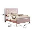 thumbnail image 5 of Contemporary Queen Size Wooden Bed With Mirror Trim Details Pink - Saltoro Sherpi, 5 of 5