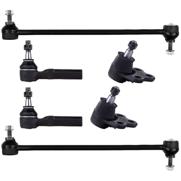ECCPP - 6PC Front Lower Ball Joint Front Outer Tie Rod End Front Sway Bar End Link - Compatible with 2004-2008 for Pontiac Grand Prix - ES3459 K5331 K80852 Suspension Kit