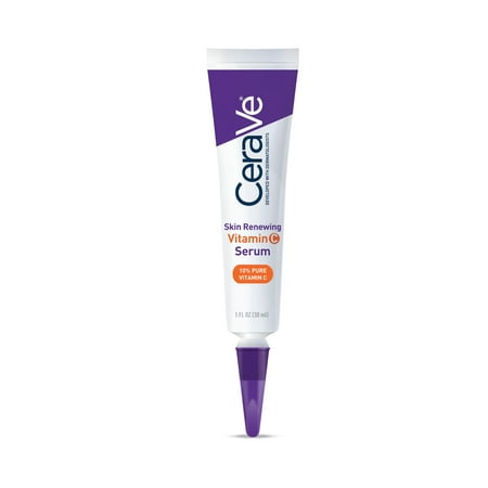 CeraVe Skin Renewing Vitamin C Face Serum with Hyaluronic Acid and 10% Vitamin (Best Drugstore Brand Vitamin C Serum)