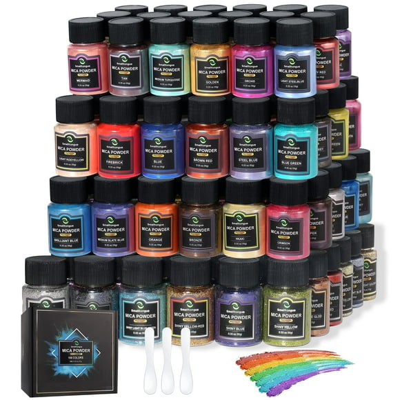 Set de polvo de mica Smalltongue para resina epoxídica, 108 colores, 10 g