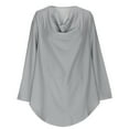 thumbnail image 4 of Dxzfnsa Womens Spring And Summer V-Neck Long Sleeve Solid Loose Casual Top Business Casual Tops for Women Gray-2XL, 4 of 6