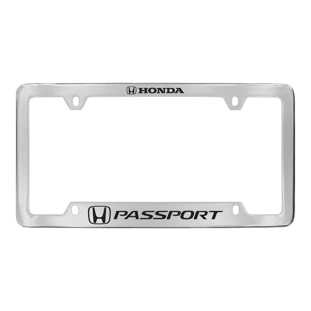 Passport wordmark with honda logo chrome plated zinc metal license