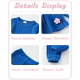 thumbnail image 5 of 2T Baby Girls Clothes 3T Girls Fall Winter Outfits Set Solid Color Toddler Girl Long Sleeve Sweatshirt Top Pants Set Blue, 5 of 5