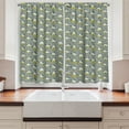 thumbnail image 2 of Ambesonne Cartoon Kitchen Curtains, Doodle House Pets, 55"x39", Sage Green Blue, 2 of 3