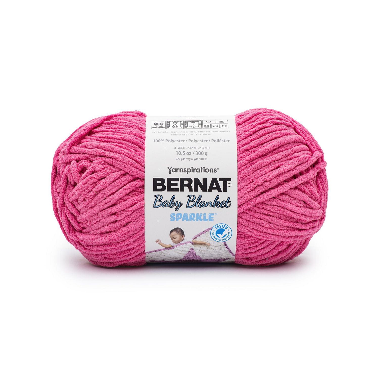 "Bernat® Fil Sparkle™ de Couverture pour Bébé Polyester #6 Super Volumineux, 10,5 Oz/300 G, 220 Yards"