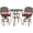 Dark Bronze / Red, variant on MEETWARM 3-Piece Patio Swivel Bar Set, All-Weather Cast Aluminum Outdoor High Bar Stool Bistro Set for Backyard Garden Deck w/2 Cushions Bar Chairs with Footrest and 35.4" Bar Table, 2" Umbrella Hole