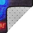 thumbnail image 2 of DouZhe Dazzling Neon Lights Skull Pattern Area Rugs Non-Slip Machine Washable Floor Mat, Modern Style Carpet Doormat, 63x48 inches, 2 of 6