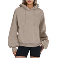 thumbnail image 2 of YHAJDS Winter Casual Blouse Top for Women,Womens Winter Loose Sweatshirt Pocket Tops Hooded Blouse Sweatshirt Solid Color Loose Long Sleeve Hooded Pullover Sweatshirt for Women Winter Warm Casual, 2 of 5