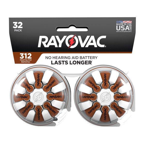 Rayovac Hearing Aid Batteries Size 312 Hearing Aid Batteries, 32Pack