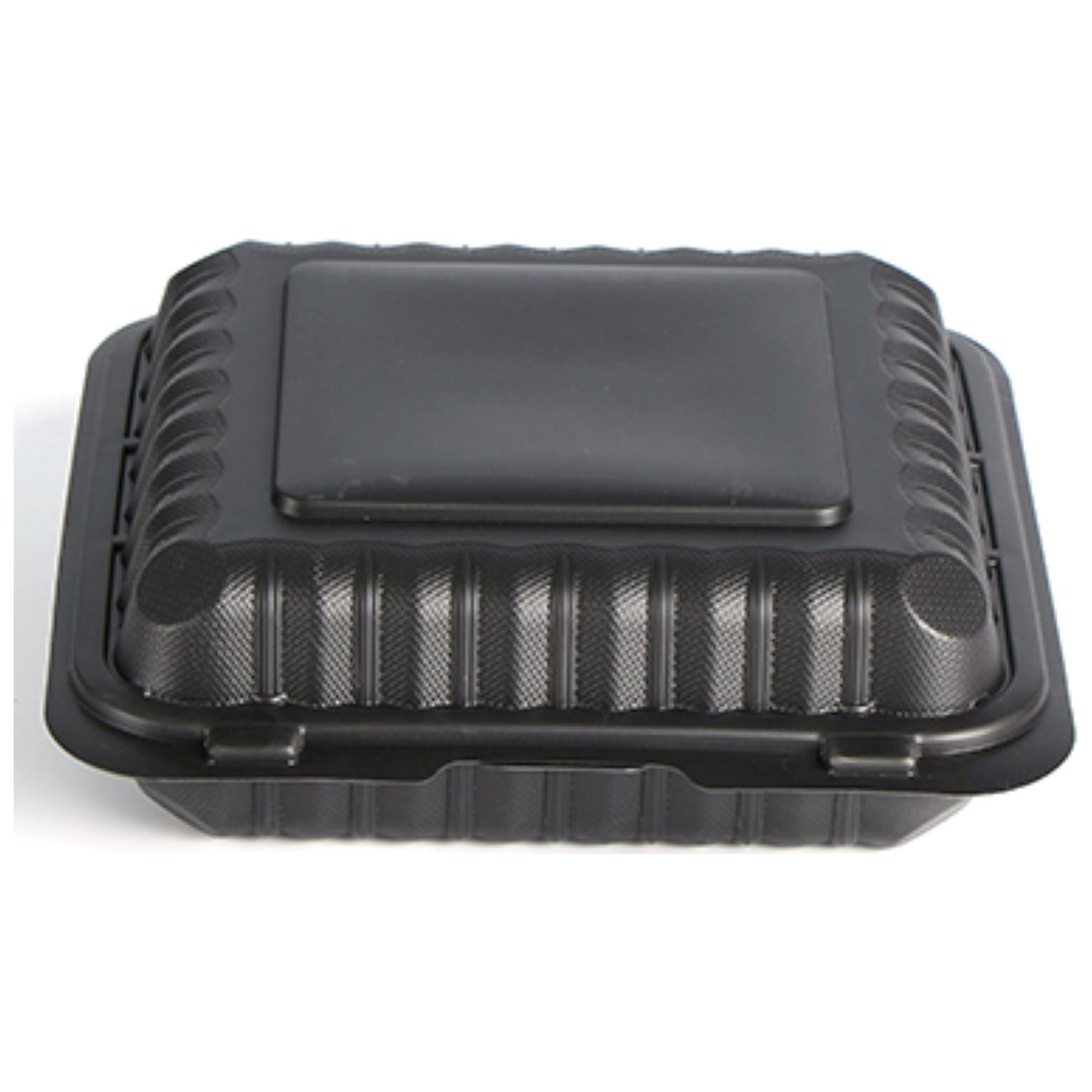 Northlight 150-Count Single Compartment Hinged Black Meal Prep/Take Out Containers - 9"