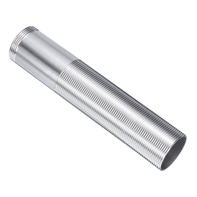 Extensión de grifo de 6" Montaje de vástago de acero inoxidable Tubo roscado Alargar vástago de montaje Plateado 1PCS