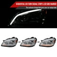 thumbnail image 2 of LED Bar Projector Headlights w/ Sequential Turn Signal Lights (Chrome Housing/Clear Lens) Made for and Compatible with 2006-2008 Mercedes Benz W164 ML Class, 2 of 4