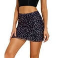 thumbnail image 6 of Womens Skirts Sexy Floral Printed Mesh High Waist Double Layer Slim Hip Lifting Skorts Navy Casual Skater Skirt L, 6 of 6