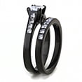thumbnail image 4 of Luxe Jewelry Designs 2-Piece Women's Black IP Stainless Steel Wedding Ring Set with Cubic Zirconia,, 4 of 4
