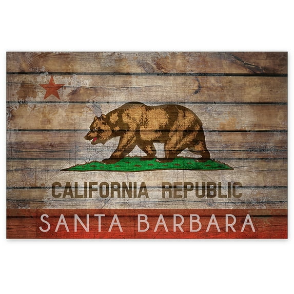 Awkward Styles Santa Barbara Art for Living Dining Room Santa Barbara Flag Wall Art Ideas Cali Flag Santa Barbara Poster Decor Printed Poster Cali Lovers Cali Bear Patriotic Picture for Home