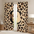thumbnail image 2 of Castle Fairy Leopard Bow Letter C Black Out Curtains for Girls,Cheetah Print Curtains Pack of 2 (42x63 Each), 2 of 6