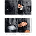 thumbnail image 4 of Camisas de pesca con protección solar de manga larga, camisas de viaje y trabajo para hombre, camisas con botones UPF50 o más y bolsillos con cremallera (camuflaje gris grande), 4 of 5