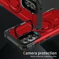 thumbnail image 4 of Designed for Samsung Galaxy A52 5G Armor Case with Camera Cover Stand, Shockproof Protection Compatible with MagSafe Rugged Case Cover for Galaxy A52 5G, Support Car Magnetic Holder - Red, 4 of 7