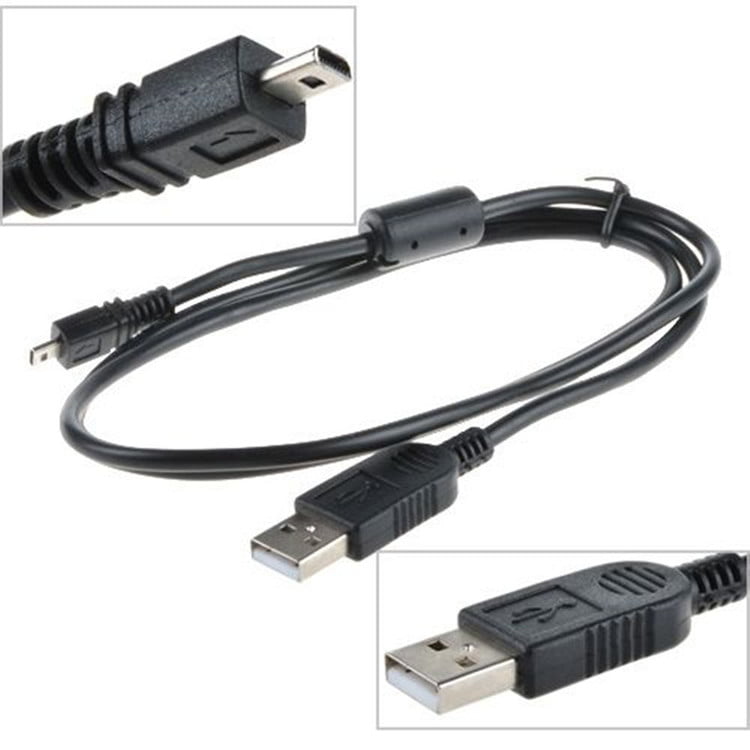 ABLEGRID 3.3FT Black USB Data SYNC Cable Cord Lead for Panasonic Camera Lumix DMC-FZ28 s FZ28k FZ28p with Ferrite Core 
