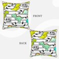 thumbnail image 3 of Kll Funny Dinosaurs On Stripes Decorative Throw Pillow Covers Velvet Soft For Couch Sofa Bedroom Living Room Outdoor -20"X20", 3 of 8