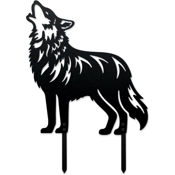 1pc Iron Garden Stakes for Outdoor Garden Decoration Wolf 280x310x1.2mm
