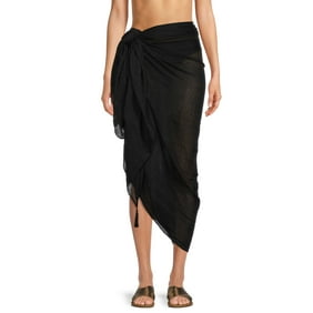 Time & Tru Women's Pareo Swimwear Cover-up, Multi-use Wrap, Beach Wrap