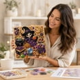 thumbnail image 7 of Halloween Fall Indoor Decor 9.84 Inch Special Shaped Diamond Art Painting Kit with Cute Witch Cauldron and Pearl Beads for Home Living Room Wall Entryway Decor, 7 of 7