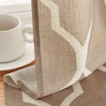 thumbnail image 3 of Curtainking Linen Kitchen Curtains Moroccan Tile Print Tier Curtains 26x24 inch Geometric Lattice Cafe Curtains Farmhouse Half Cafe Curtains 2 Panels Taupe, 3 of 8