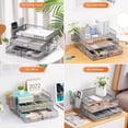 thumbnail image 6 of 3 Tier Mesh Desk Organizer with Drawer, Multi-Functional Desk Organizers and Accessories, Paper Letter Organizer with 2 Pen Holder for Home Office Supplies, 6 of 6
