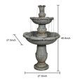 thumbnail image 4 of 48.4-Inch 2-Tier Outdoor Water Fountain with Submersible Pump - Water Feature for The Garden, Patio, Yard, or Deck, 4 of 9