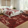 thumbnail image 3 of Garvee 5'x7' Modern Area Rug Washable Floral Accent Carpet with Non-Slip Backing, Stain-Resistant Soft Rugs Low Pile Floor Mats, Botanical Print Rug for Living Room, Bedroom, Dining Room, Red, 3 of 9