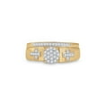 thumbnail image 2 of FB Jewels 10kt Yellow Gold Womens Diamond Cluster Cross Bridal Wedding Engagement Ring Band Set 1/4 Cttw, 2 of 3